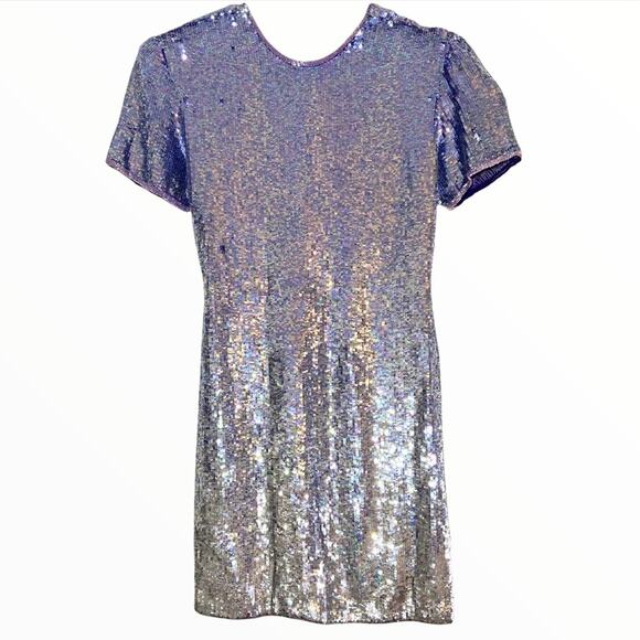 Naeem khan riazee vintage Dress sequin New Years purple silver Small - Picture 1 of 4